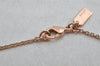 Authentic COACH Rhinestone Chain Pendant Necklace Pink Gold 8606J
