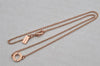 Authentic COACH Rhinestone Chain Pendant Necklace Pink Gold 8606J