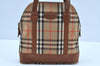 Authentic Burberrys Nova Check Canvas Leather Shoulder Hand Bag Beige 8607H