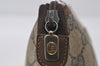 Authentic GUCCI Vintage Clutch Hand Bag Purse GG PVC Leather Brown 8607I