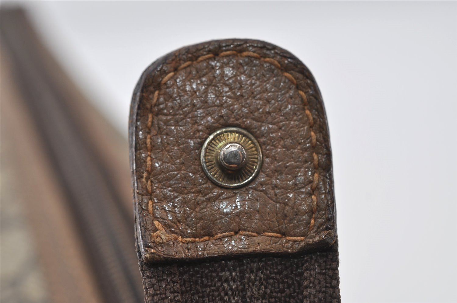 Authentic GUCCI Vintage Clutch Hand Bag Purse GG PVC Leather Brown 8607I