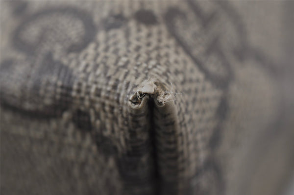 Authentic GUCCI Vintage Clutch Hand Bag Purse GG PVC Leather Brown 8607I