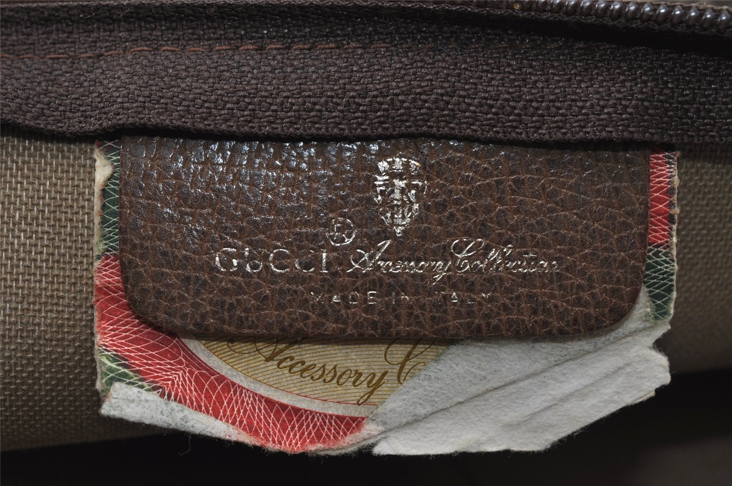 Authentic GUCCI Vintage Clutch Hand Bag Purse GG PVC Leather Brown 8607I