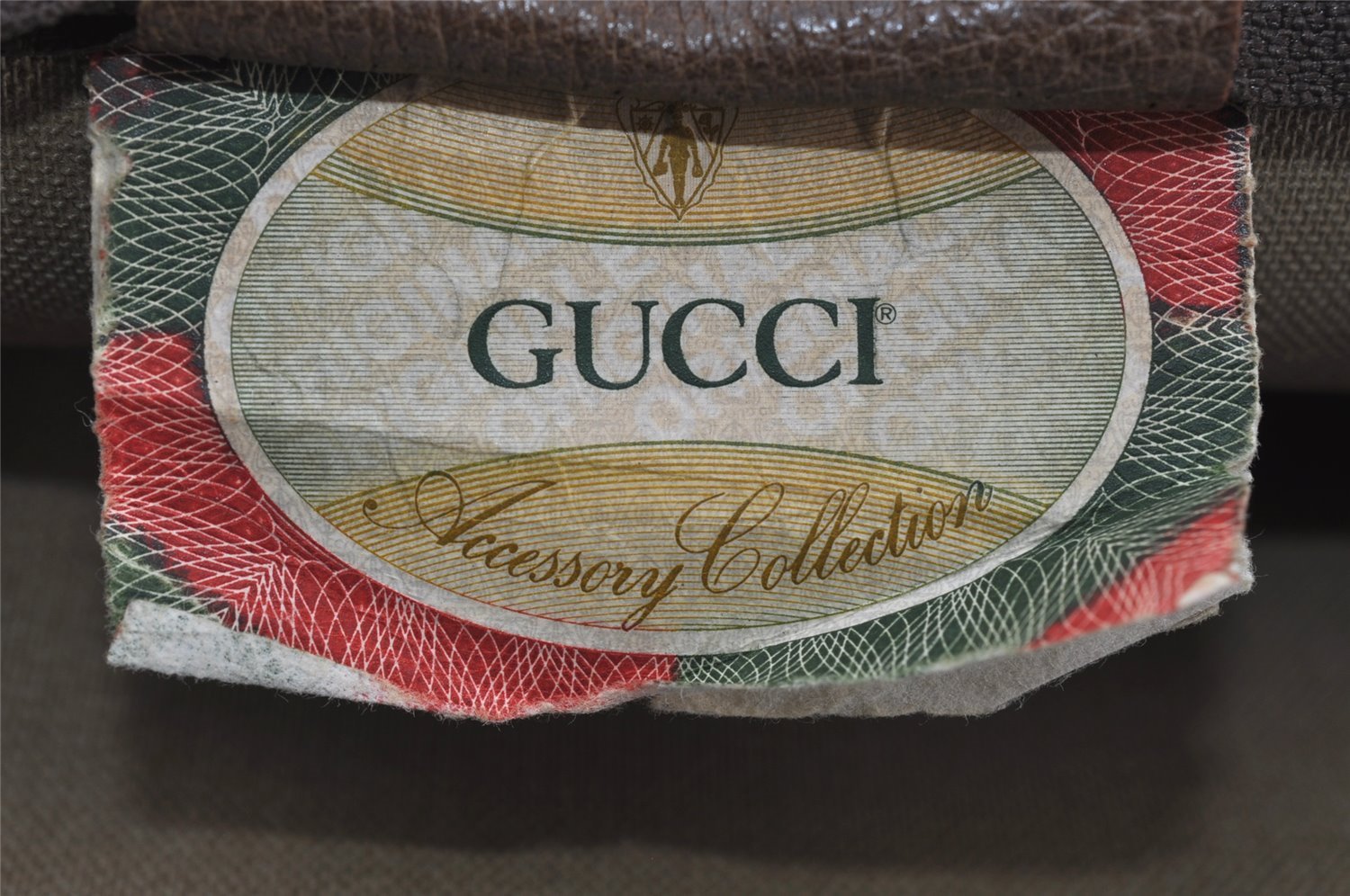 Authentic GUCCI Vintage Clutch Hand Bag Purse GG PVC Leather Brown 8607I