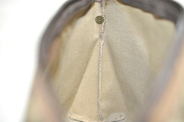 Authentic GUCCI Vintage Clutch Hand Bag Purse GG PVC Leather Brown 8607I