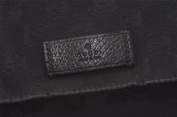 Authentic GUCCI Shoulder Cross Body Bag GG Canvas Leather 146236 Black 8608I