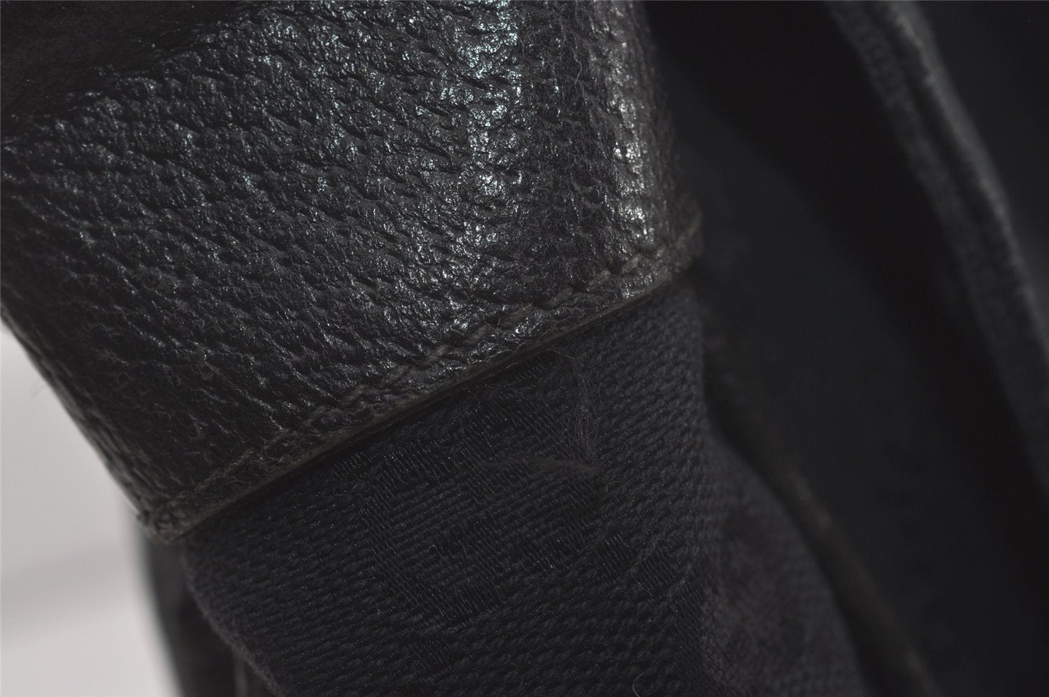 Authentic GUCCI Shoulder Cross Body Bag GG Canvas Leather 146236 Black 8608I