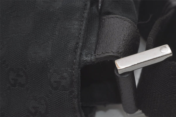 Authentic GUCCI Shoulder Cross Body Bag GG Canvas Leather 146236 Black 8608I