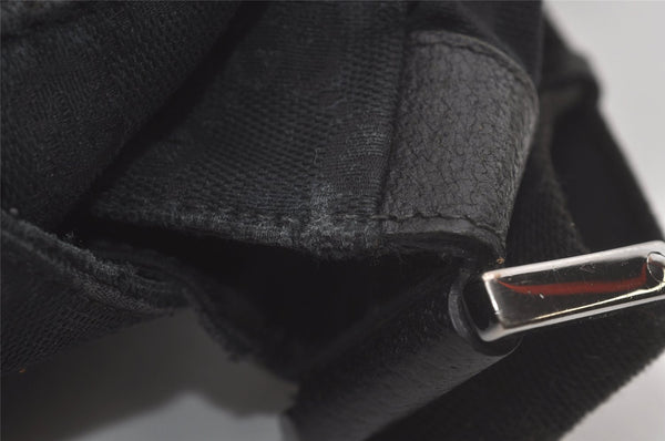 Authentic GUCCI Shoulder Cross Body Bag GG Canvas Leather 146236 Black 8608I