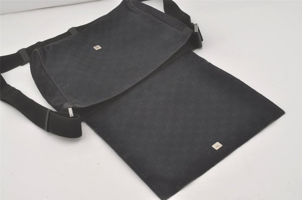 Authentic GUCCI Shoulder Cross Body Bag GG Canvas Leather 146236 Black 8608I