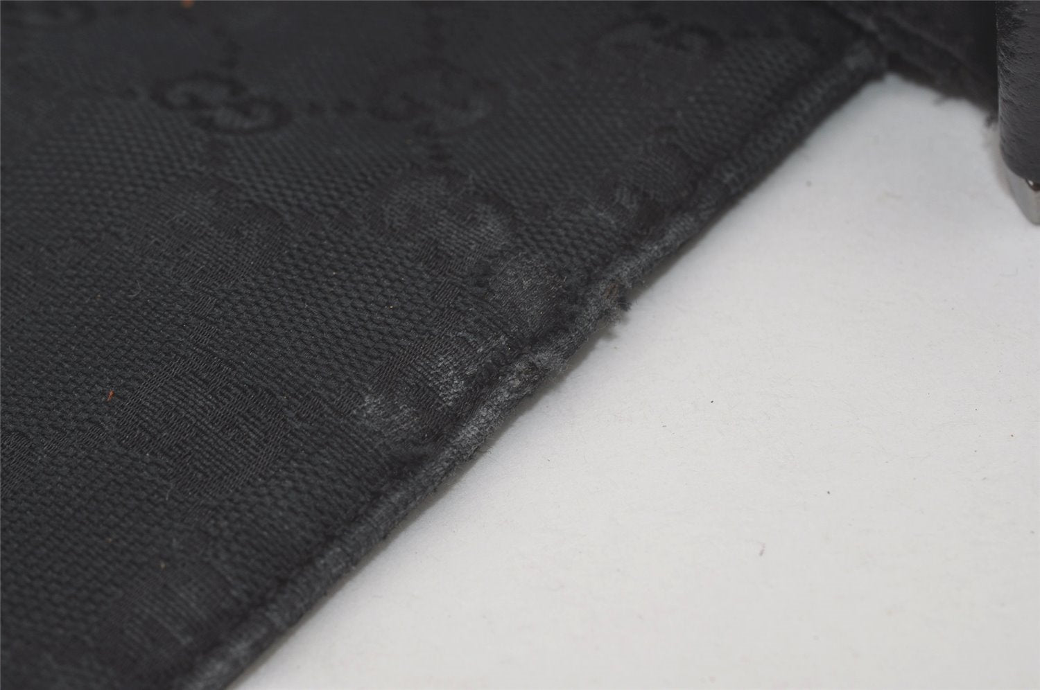 Authentic GUCCI Shoulder Cross Body Bag GG Canvas Leather 146236 Black 8608I