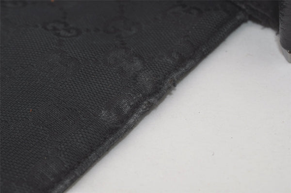 Authentic GUCCI Shoulder Cross Body Bag GG Canvas Leather 146236 Black 8608I