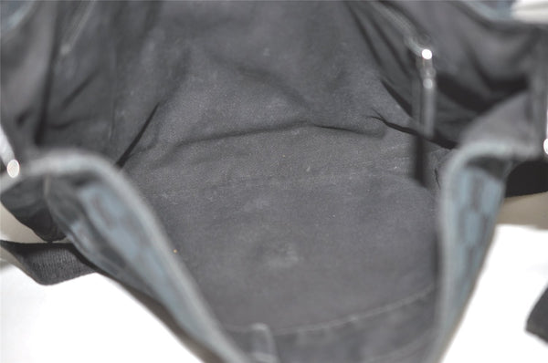 Authentic GUCCI Shoulder Cross Body Bag GG Canvas Leather 146236 Black 8608I