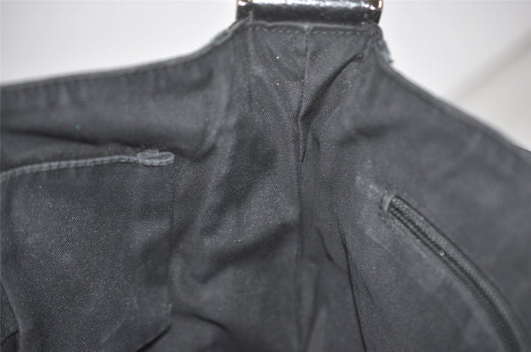 Authentic GUCCI Shoulder Cross Body Bag GG Canvas Leather 146236 Black 8608I