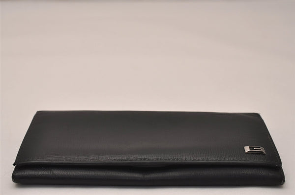 Authentic GUCCI Vintage Long Wallet Purse Leather Black 8608J