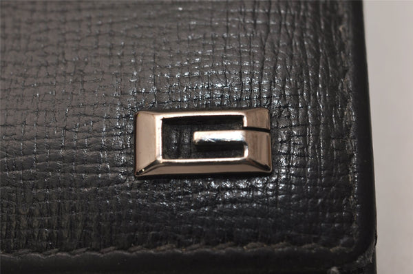 Authentic GUCCI Vintage Long Wallet Purse Leather Black 8608J