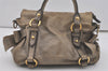 Authentic MIU MIU Ribbon Leather 2Way Shoulder Hand Bag Purse Brown 8609I
