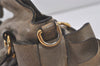 Authentic MIU MIU Ribbon Leather 2Way Shoulder Hand Bag Purse Brown 8609I