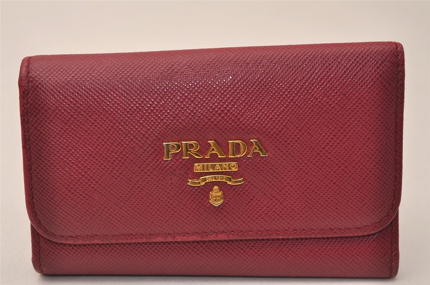 Authentic PRADA Vintage Saffiano Leather 6 Six Hooks Key Case Purse Pink 8609J