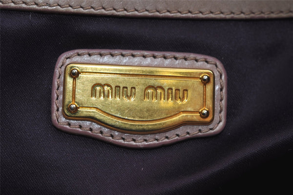 Authentic MIU MIU Vintage Leather 2Way Shoulder Hand Tote Bag Purse Pink 8610I