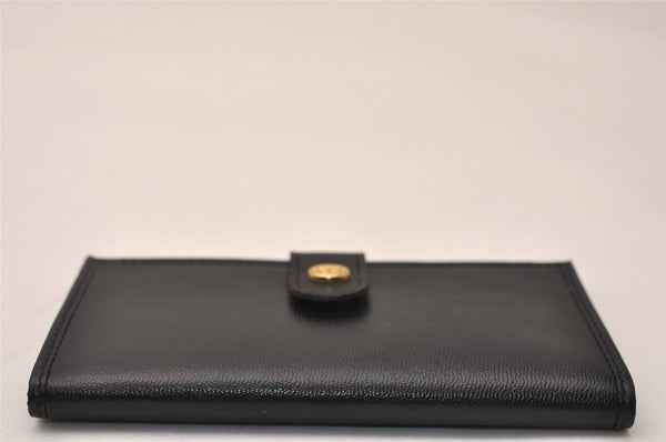 Authentic FENDI Vintage Card Pass Case Purse Leather Black 8610J