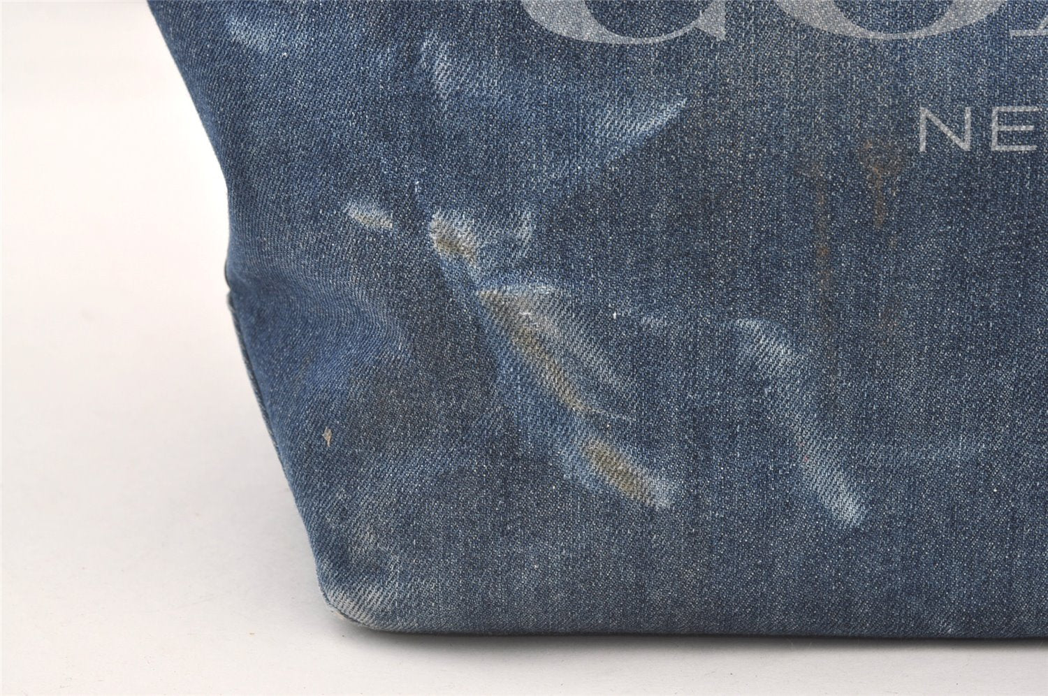 Authentic COACH Vintage Shoulder Tote Bag Denim Leather F67415 Blue 8611J