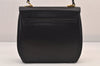 Auth Salvatore Ferragamo Gancini Leather 2Way Shoulder Hand Bag Black 8611M