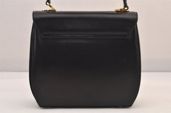 Auth Salvatore Ferragamo Gancini Leather 2Way Shoulder Hand Bag Black 8611M