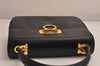 Auth Salvatore Ferragamo Gancini Leather 2Way Shoulder Hand Bag Black 8611M