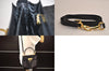 Auth Salvatore Ferragamo Gancini Leather 2Way Shoulder Hand Bag Black 8611M