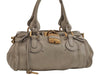 Authentic Chloe Paddington Vintage Leather Shoulder Hand Bag Purse Beige 8612I