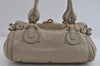 Authentic Chloe Paddington Vintage Leather Shoulder Hand Bag Purse Beige 8612I