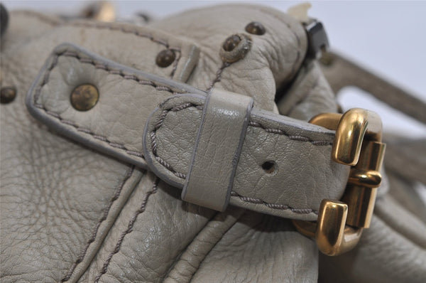 Authentic Chloe Paddington Vintage Leather Shoulder Hand Bag Purse Beige 8612I