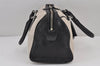 Authentic COACH Tassel Hand Boston Bag Purse Leather Beige 25807 Black 8612J