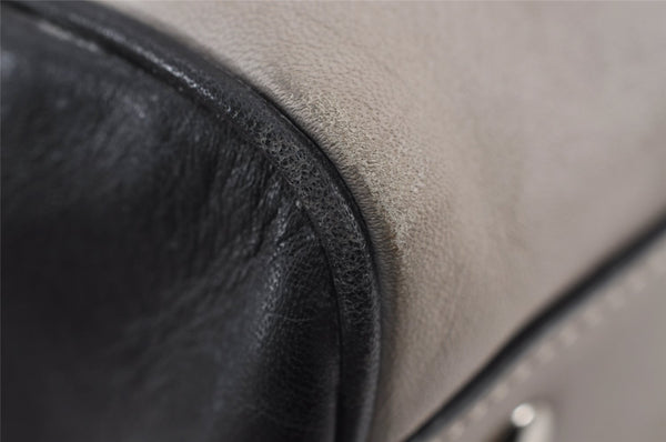 Authentic COACH Tassel Hand Boston Bag Purse Leather Beige 25807 Black 8612J