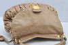 Authentic MIU MIU Vintage Matelasse Leather 2Way Shoulder Hand Bag Beige 8613I