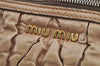 Authentic MIU MIU Vintage Matelasse Leather 2Way Shoulder Hand Bag Beige 8613I