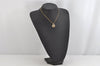 Authentic NINA RICCI Vintage Gold Tone Rhinestone Chain Pendant Necklace  8615J