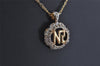 Authentic NINA RICCI Vintage Gold Tone Rhinestone Chain Pendant Necklace  8615J