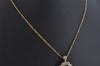 Authentic NINA RICCI Vintage Gold Tone Rhinestone Chain Pendant Necklace  8615J