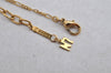 Authentic NINA RICCI Vintage Gold Tone Rhinestone Chain Pendant Necklace  8615J