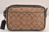 Authentic COACH Signature Clutch Hand Bag Purse PVC Leather F50715 Brown 8615M