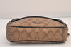 Authentic COACH Signature Clutch Hand Bag Purse PVC Leather F50715 Brown 8615M