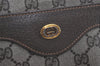 Authentic GUCCI Web Sherry Line Shoulder Tote Bag GG PVC Leather Brown 8616I