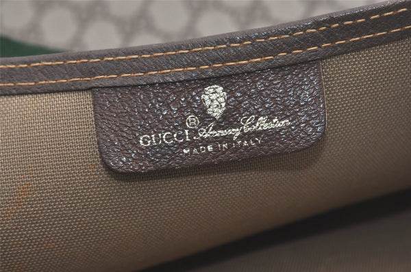 Authentic GUCCI Web Sherry Line Shoulder Tote Bag GG PVC Leather Brown 8616I