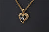 Authentic NINA RICCI Gold Tone Rhinestone Heart Chain Pendant Necklace  8616J