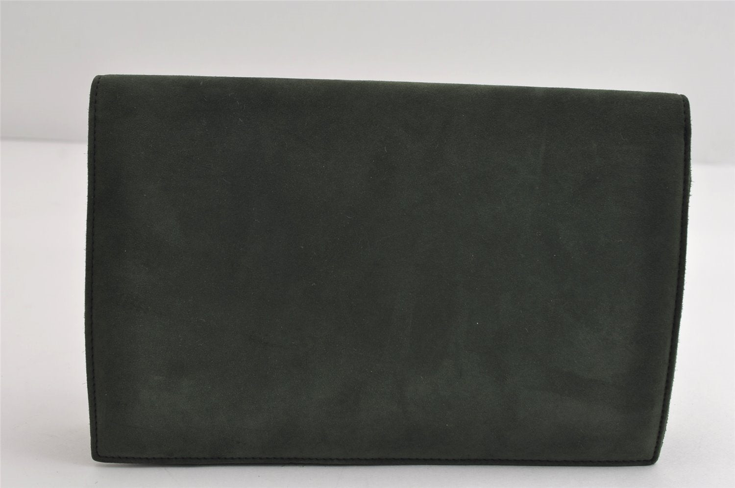 Authentic GUCCI Vintage Chain Shoulder Bag Purse Suede Green 8617I