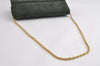 Authentic GUCCI Vintage Chain Shoulder Bag Purse Suede Green 8617I