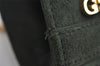 Authentic GUCCI Vintage Chain Shoulder Bag Purse Suede Green 8617I