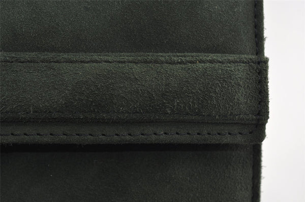 Authentic GUCCI Vintage Chain Shoulder Bag Purse Suede Green 8617I